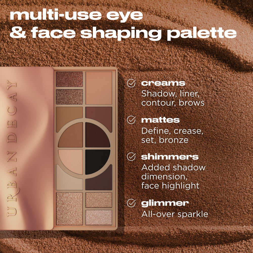 Urban Decay matte swatches on arm demonstrating blendable crease definition benefit