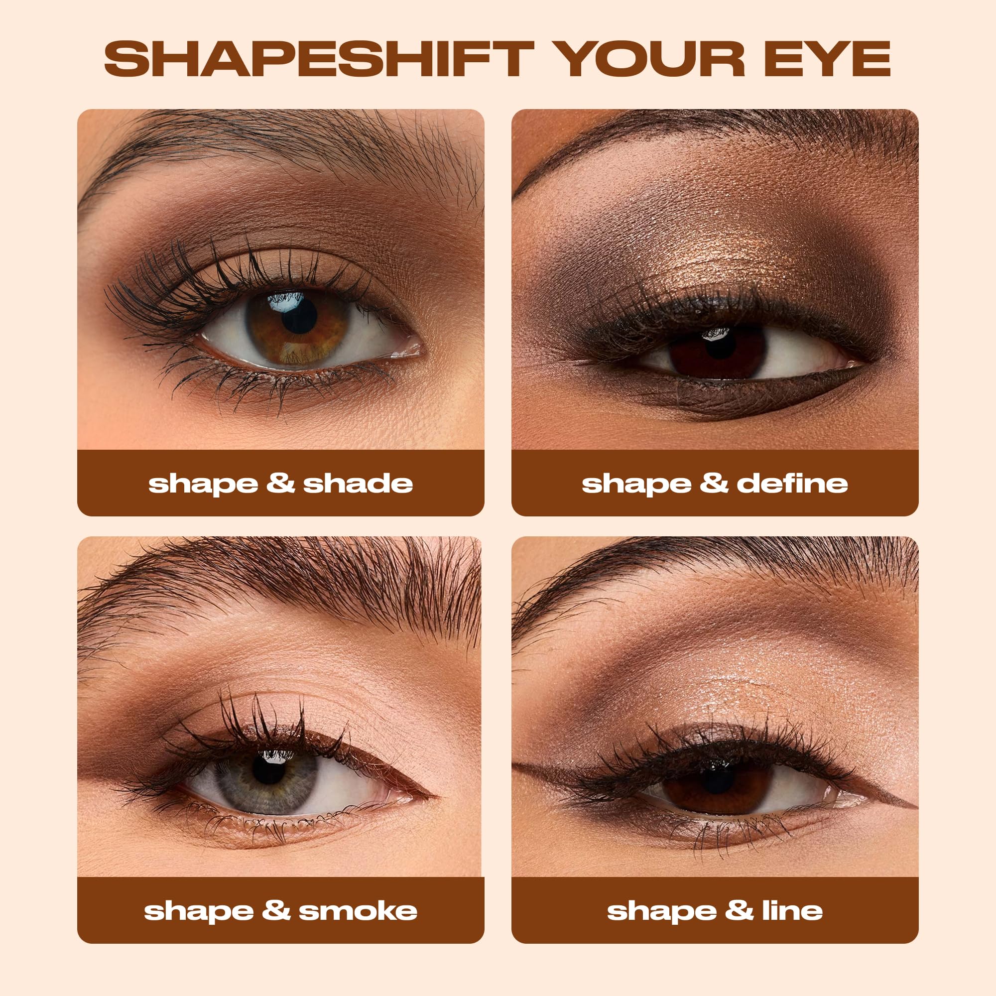 Urban Decay closeup of pans highlighting rich warm browns and golds