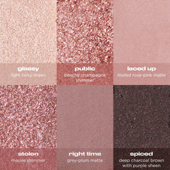 URBAN DECAY arm swatches displaying the palette's rosy neutral payoff
