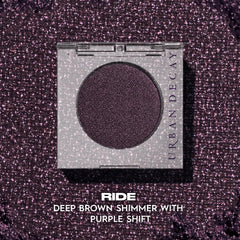 URBAN DECAY Ride swatches on arm showing color payoff and layering options benefit