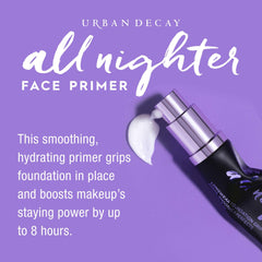 urban decay texture swatch on hand showing sheer, silky primer smoothing skin instantly