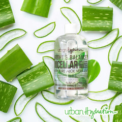 Urban Hydration before and after makeup removal demonstrating cleansing effect