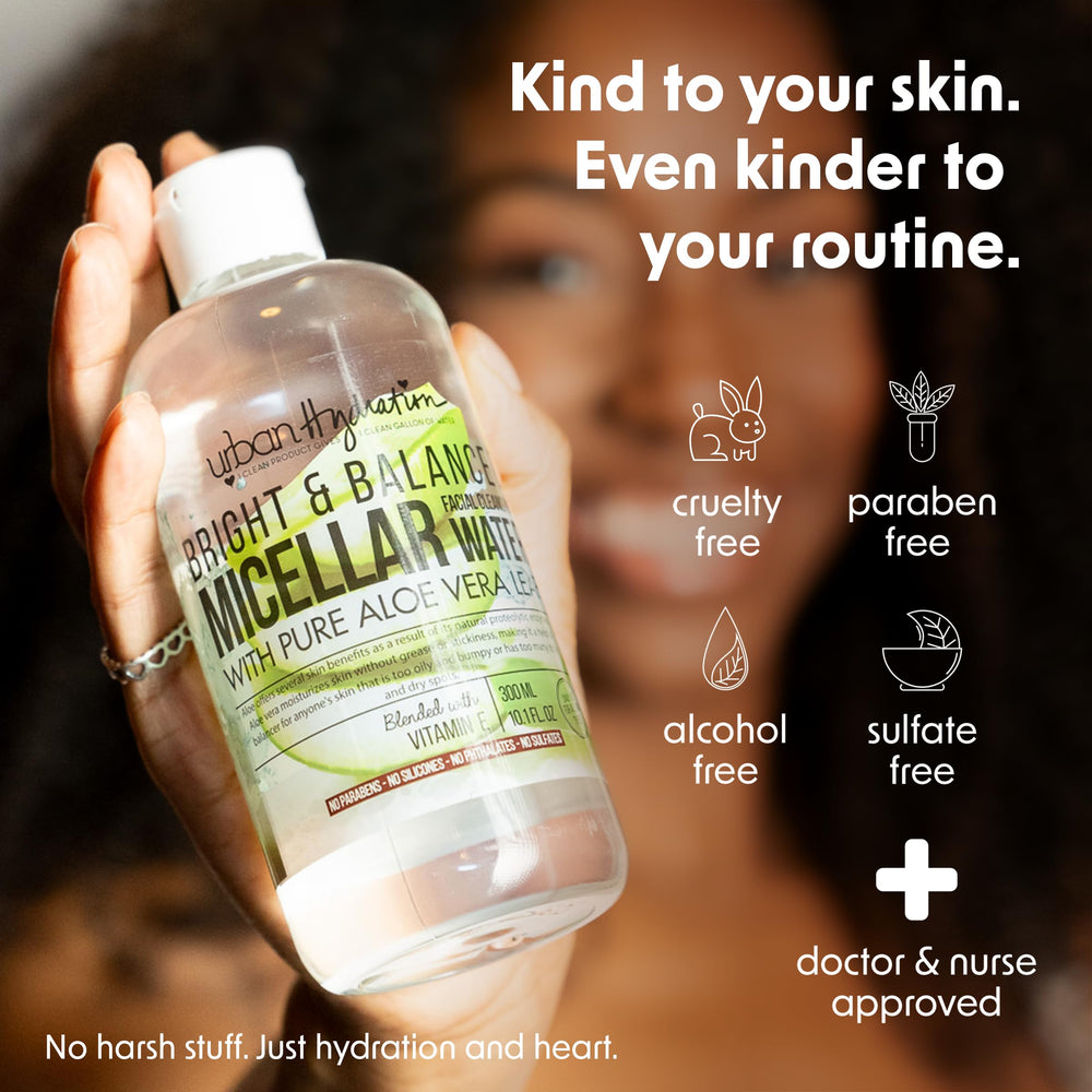 Urban Hydration on cotton pad removing makeup quickly and cleanly