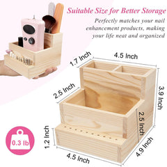 Urbuti top row brush slots holding manicure brushes for quick access