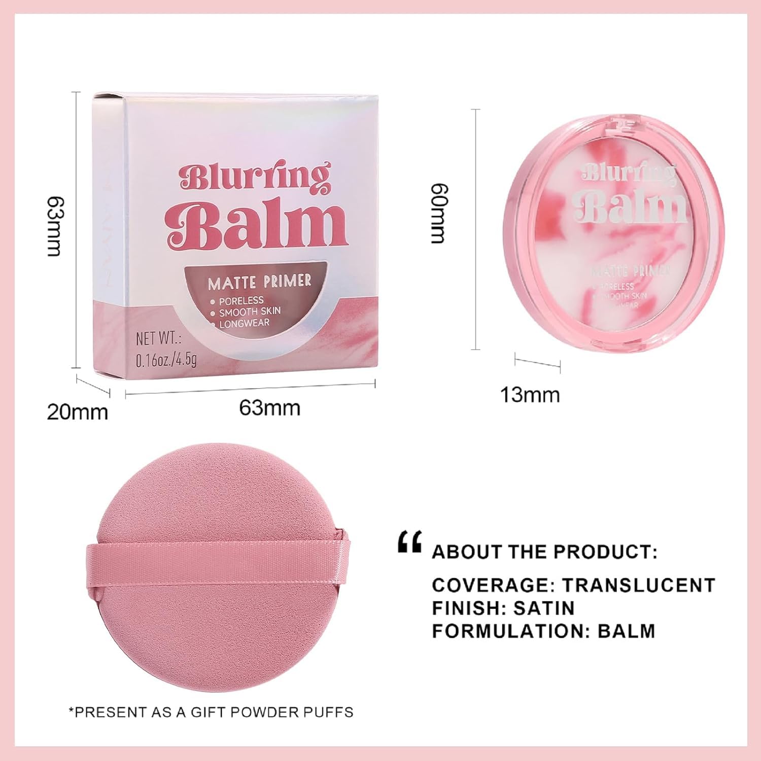 URQT blurring balm inside a makeup bag showing on-the-go touch-up convenience