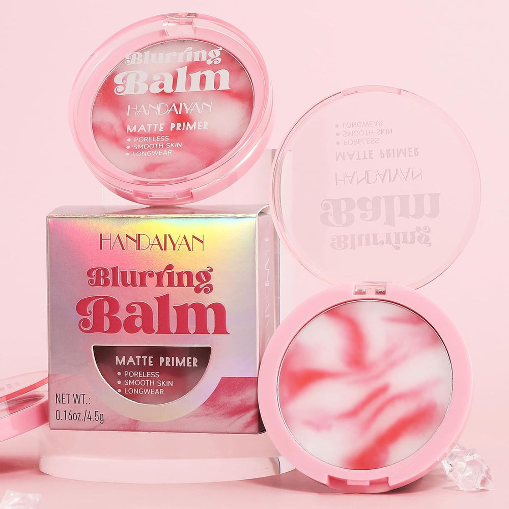 URQT blurring balm on mature skin close-up illustrating reduced texture and natural matte
