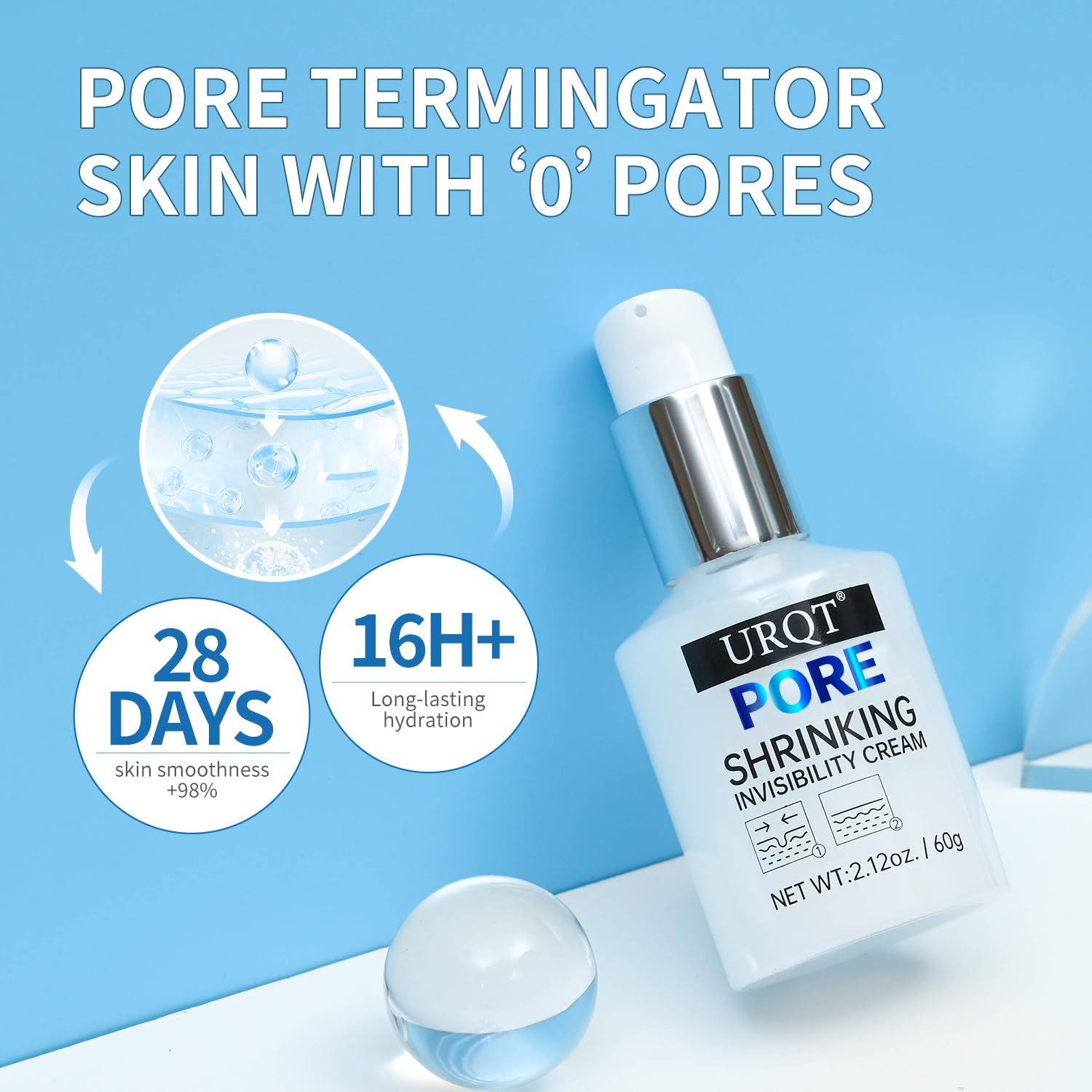 URQT cream texture close-up highlighting hydration and smooth finish