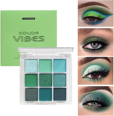 URQT green palette matte texture detail showing smooth blending for crease definition
