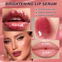 URQT lip serum applied on model lips showing luminous, hydrated look