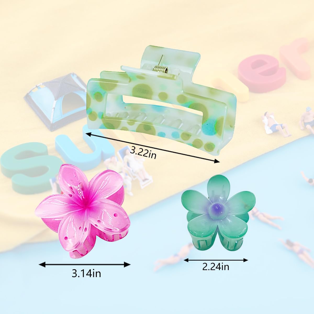 urryKid Hawaiian flower clip close-up showing petal detail and comfortable grip