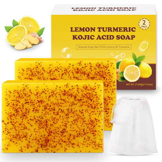 Urrznp front packaging showing lemon turmeric soap benefits