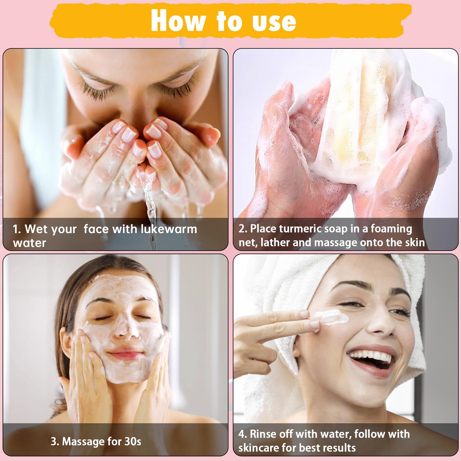 Urrznp ingredients display with lemon turmeric vitamin E for brighter look