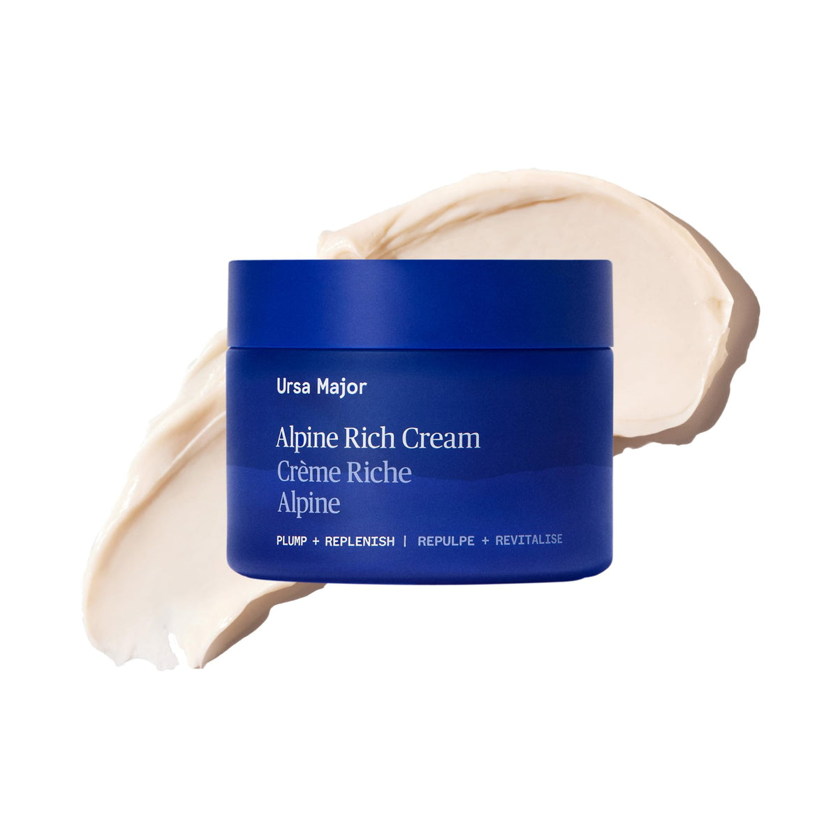 Ursa Major front jar shows label and rich moisturizing benefits