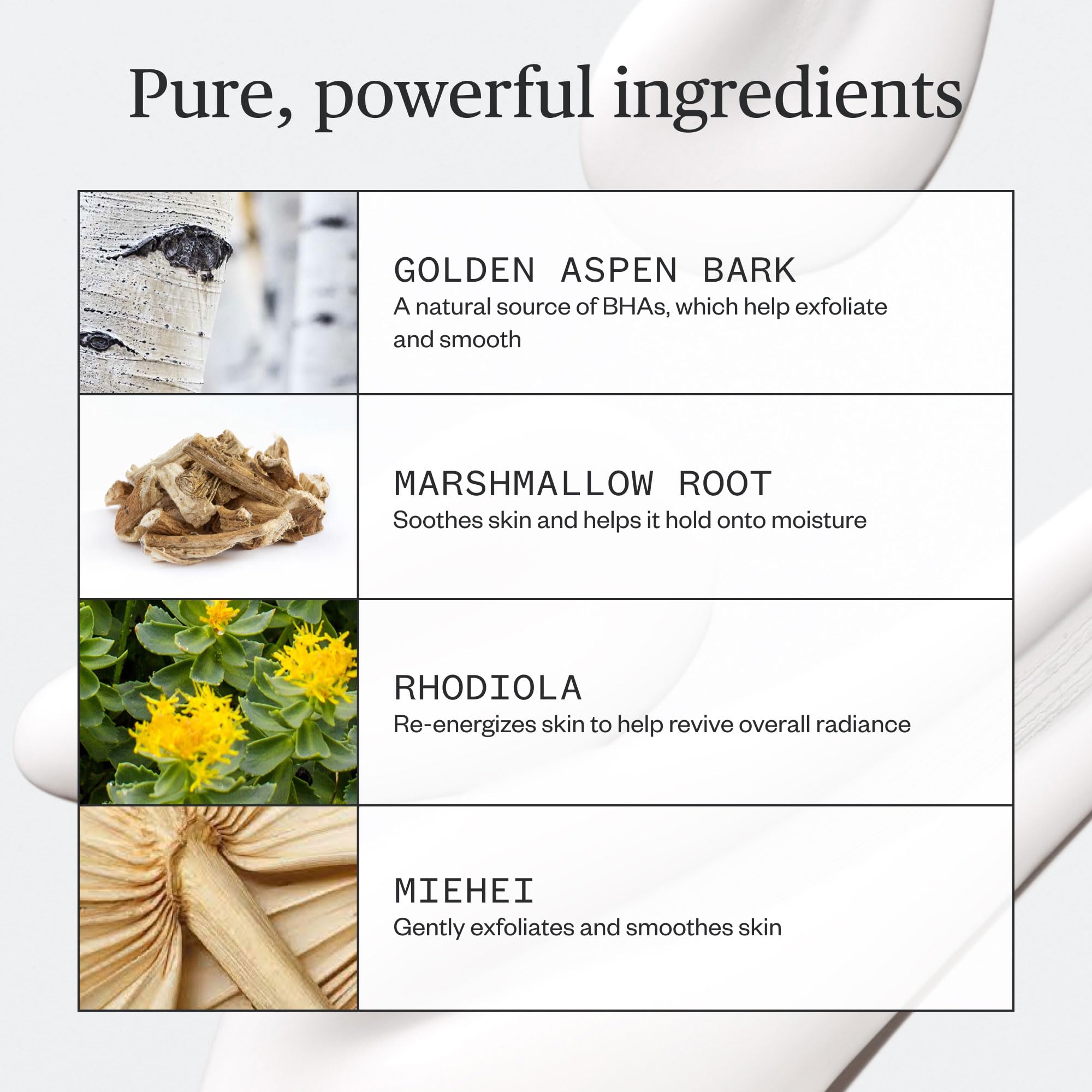 Ursa Major milky cleanser texture close-up showing lightweight non-foaming formula