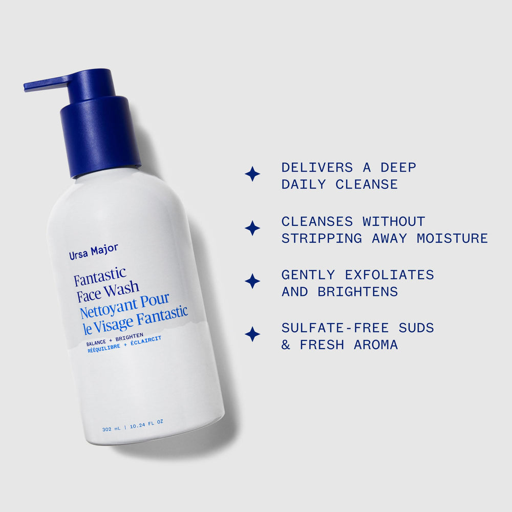 Ursa Major pump dispensing foam highlighting easy single-hand use