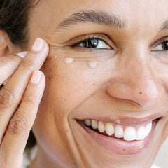 Ursa Major being tapped under eye in morning routine for instant de-puffing