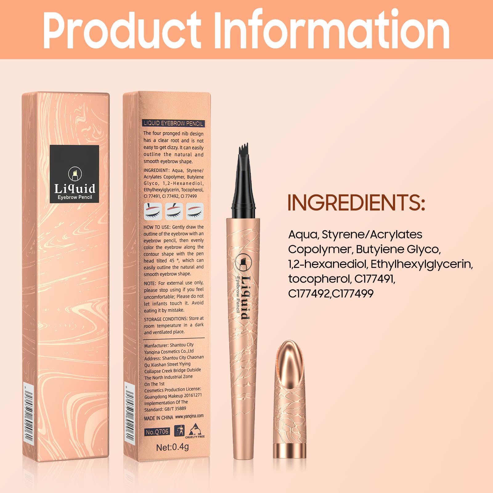 Ursoulney brow pen packaging gift box presented as a ready-made present