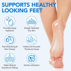 Uruses applying to heel demonstrates precise callus treatment and quick absorption