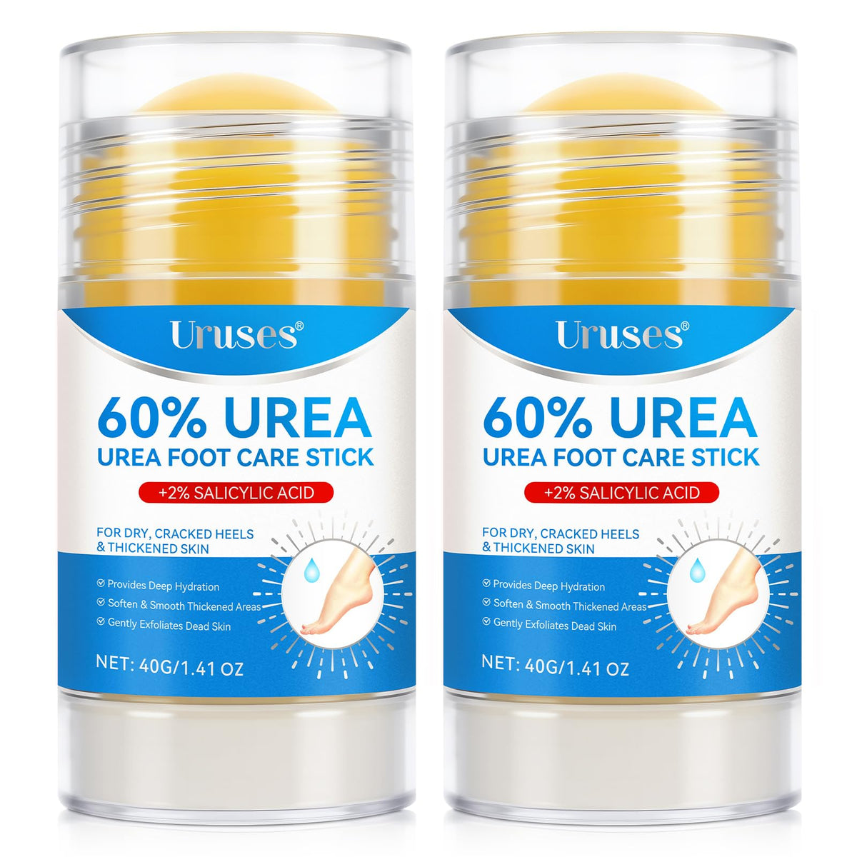 Uruses front stick packaging showing compact travel-friendly design and clear labeling