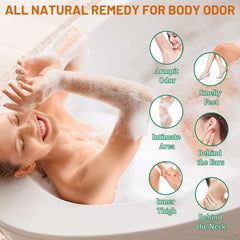 URZTUL in-shower use image with person washing underarms illustrating effective odor removal