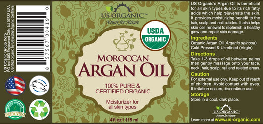 US Organic oil droplet detail highlighting cold-pressed texture and absorbency