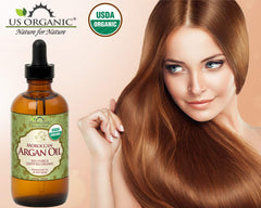 US Organic pouring oil into hand demonstrating easy application and quick absorption
