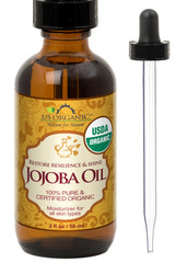 US Organic front bottle showing pure jojoba oil and USDA seal for trust