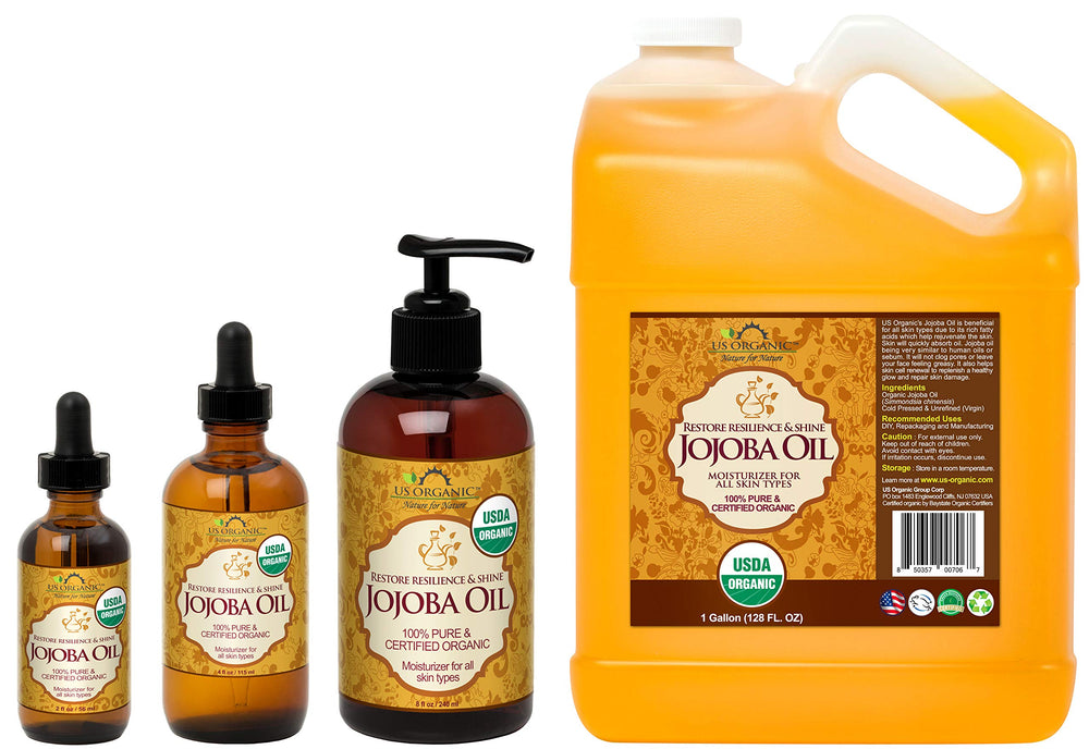 US Organic 2oz bottle next to everyday items to show compact size