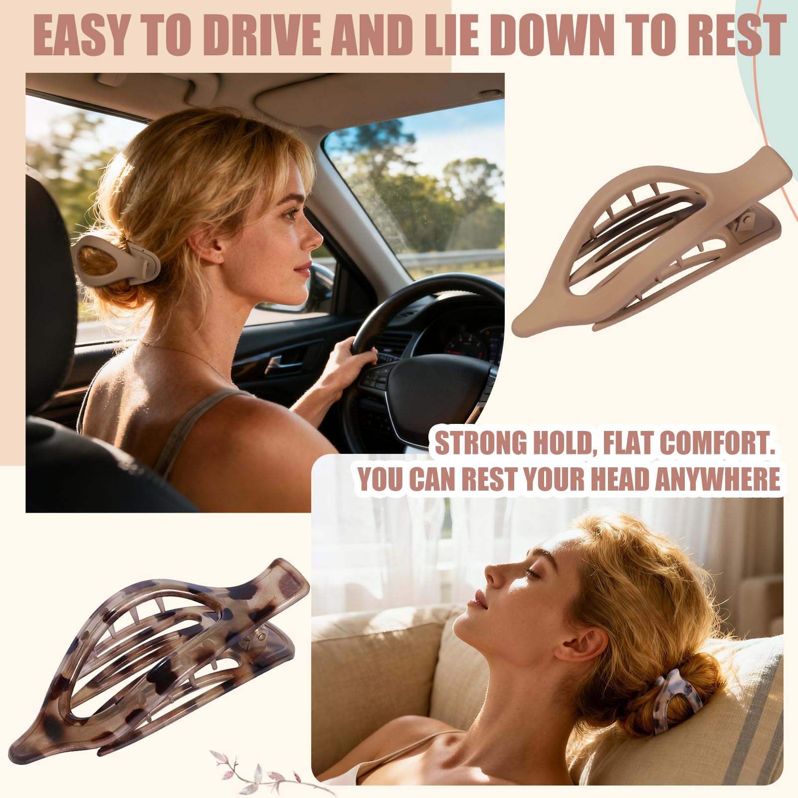 USDNICE clip holding a low bun showing reliable non-slip grip
