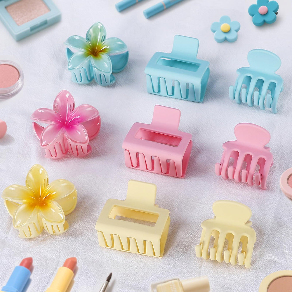 USDNICE flower-shaped clip holding a bun for a decorative, stable updo