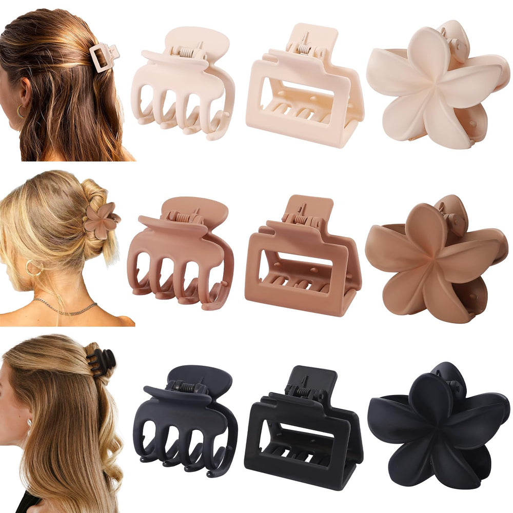 USDNICE front packaging showing nine brown claw clips, convenient storage and variety