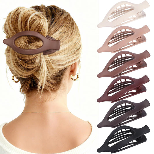USDNICE front view of six flat clips showing colors and neat packaging benefit easy selection