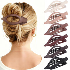 USDNICE front view of six flat clips showing colors and neat packaging benefit easy selection