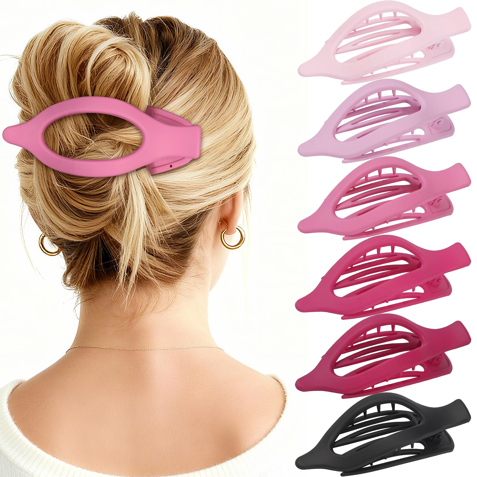 USDNICE front view of six matte oval clips showing color mix and neat hold