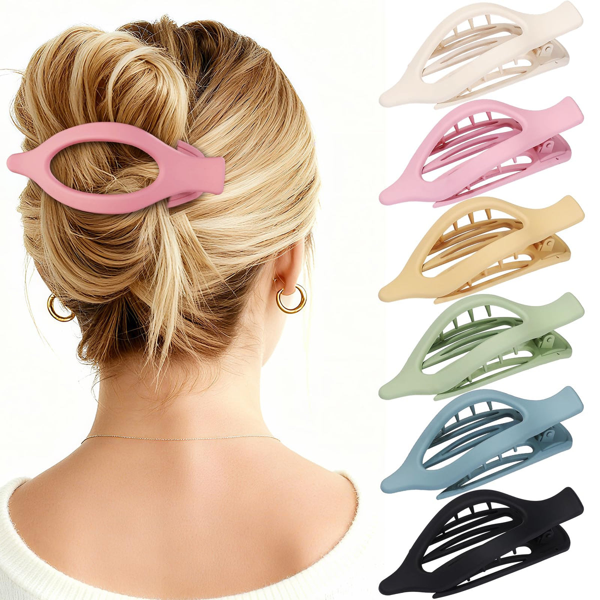 USDNICE front packaging showing six matte oval clips and everyday styling benefit