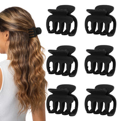 USDNICE front view of six matte black clips showing compact pack and versatility