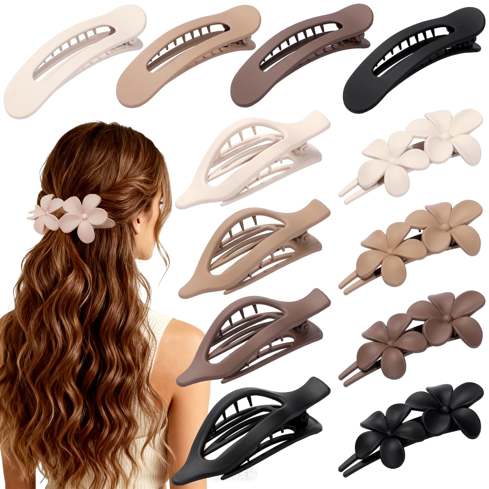 USDNICE front packaging showing full 12-piece brown clip set and convenience