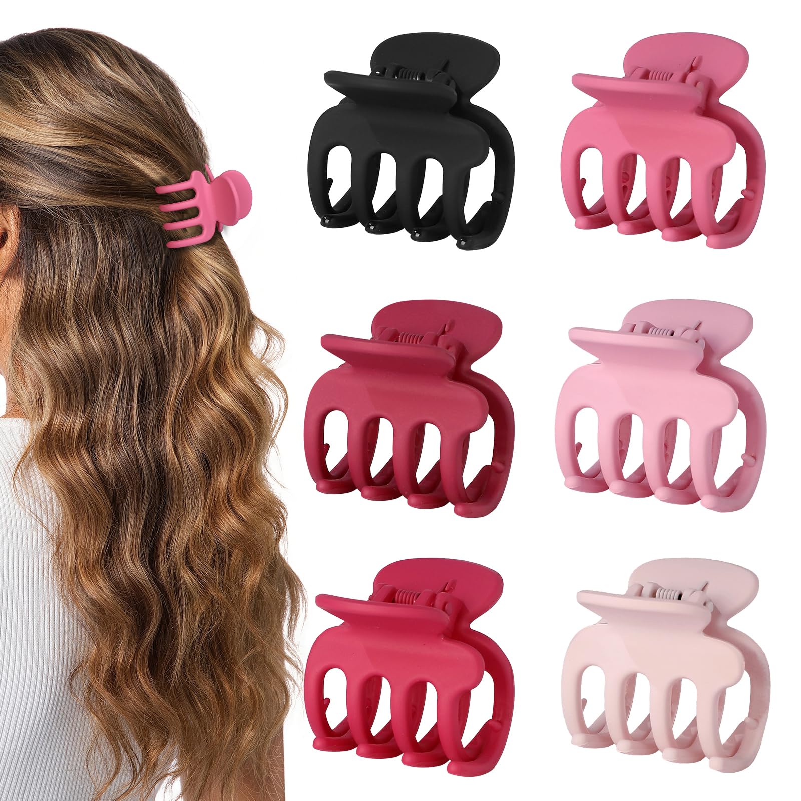 USDNICE front view six-piece pink purple pack shows color variety and everyday style