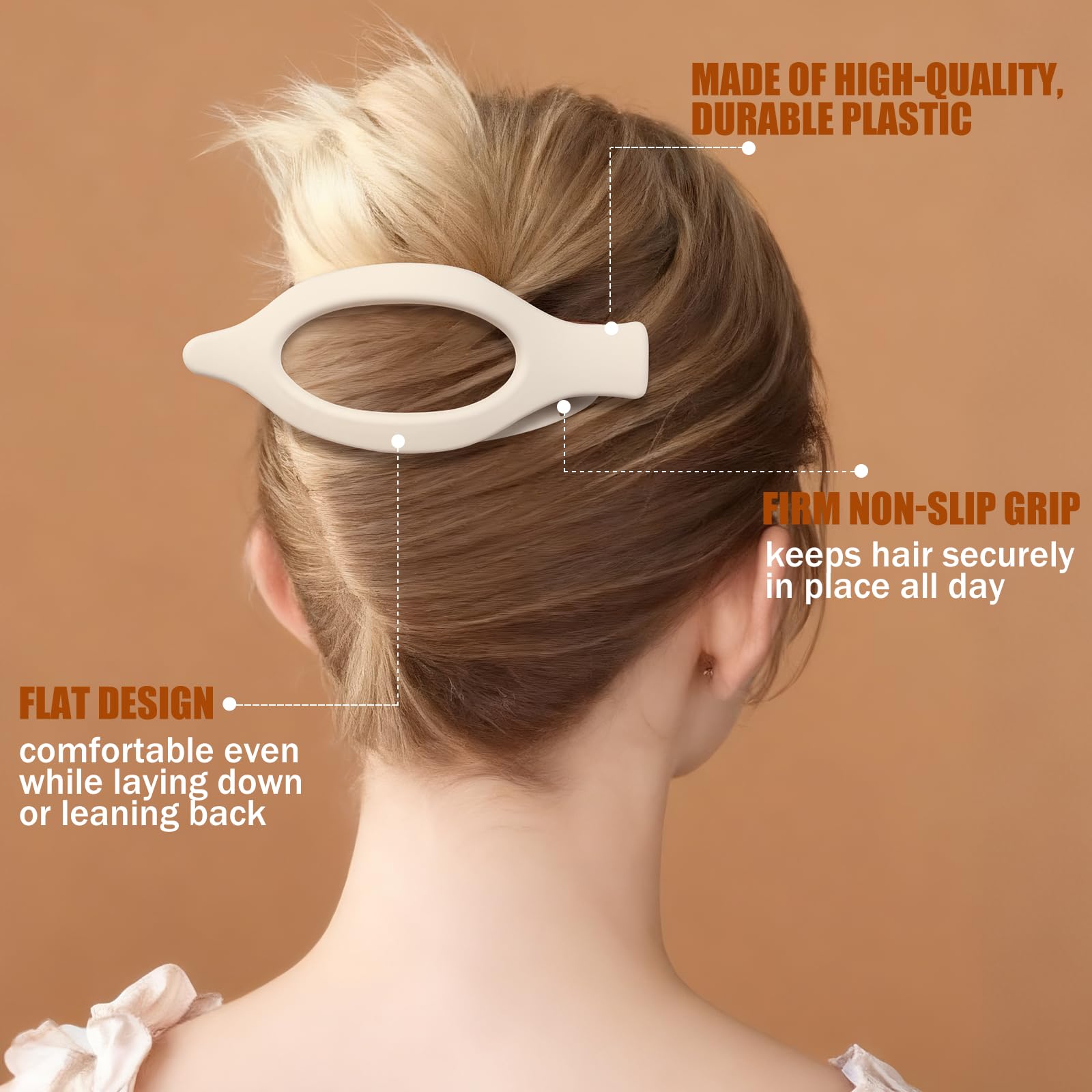 USDNICE half-up hairstyle on model illustrating comfortable all-day wear