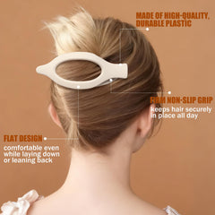 USDNICE half-up hairstyle on model illustrating comfortable all-day wear
