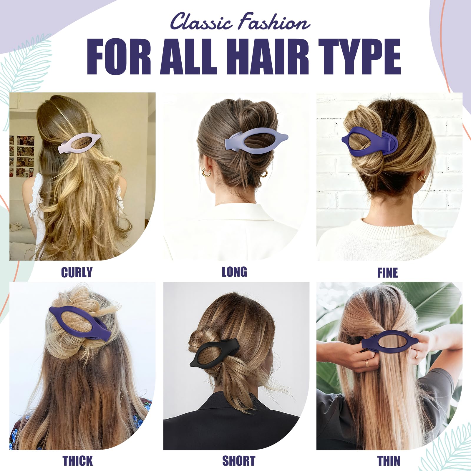 USDNICE clip holding a thick bun, demonstrating strong grip on dense hair