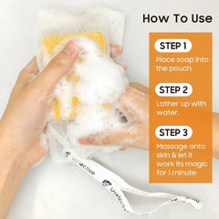 Uselective soap held in hand showing compact size and travel convenience