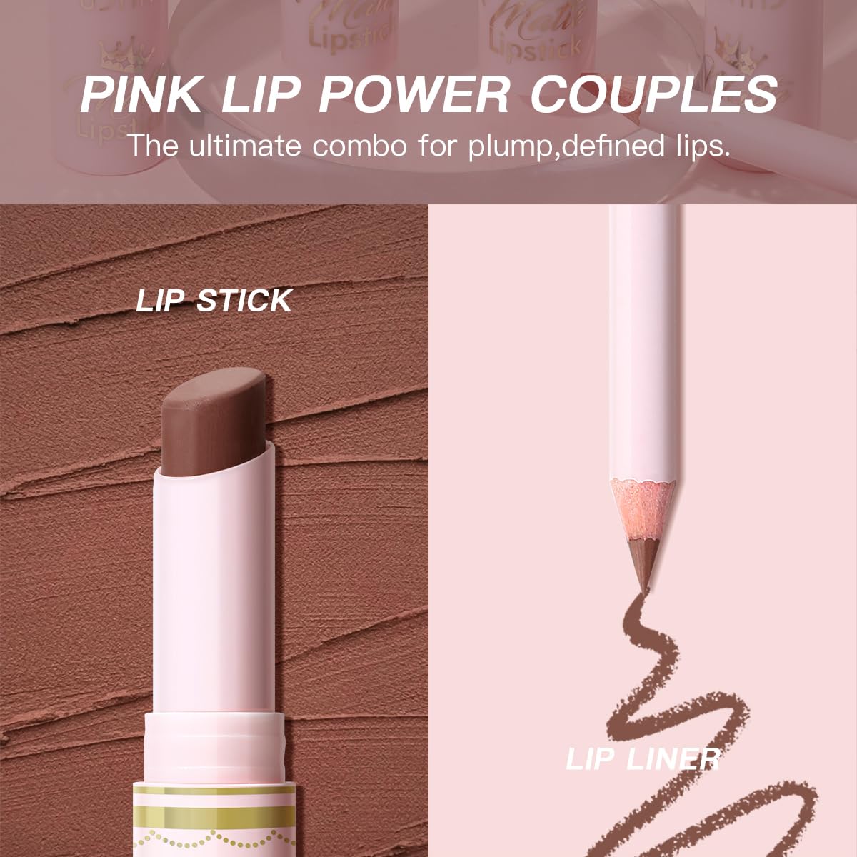 USHAS lipstick tip texture detail showing smooth matte pigment payoff