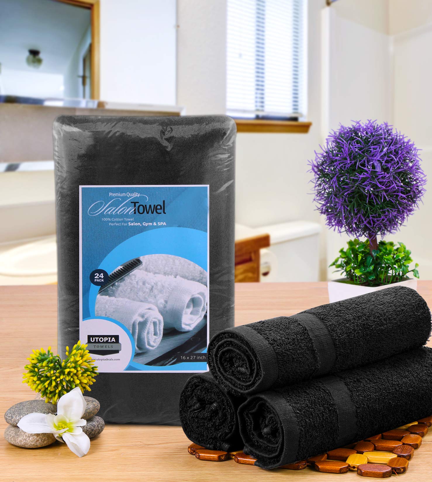 Utopia Towels single towel spread out to display full 16 by 27 inch size