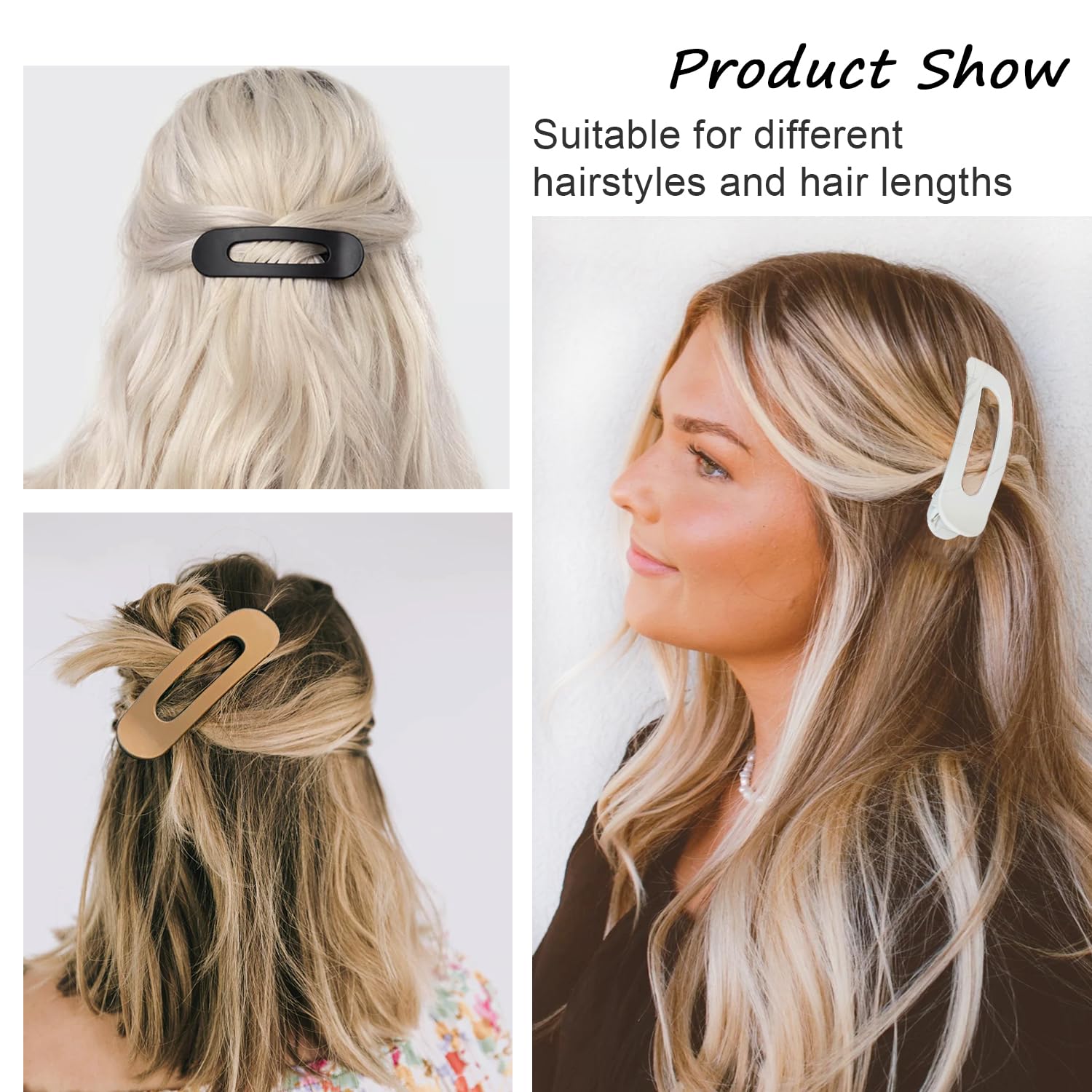 UVANKAUP flat clip securing hair in a half-up style for a tidy look