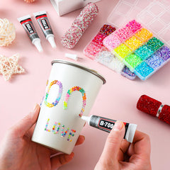 UWETIME rhinestones beside a ruler to show 3mm size and precision for detailed work