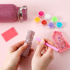 UWETIME close-up of multicolor rhinestones highlighting vibrant hues and clarity