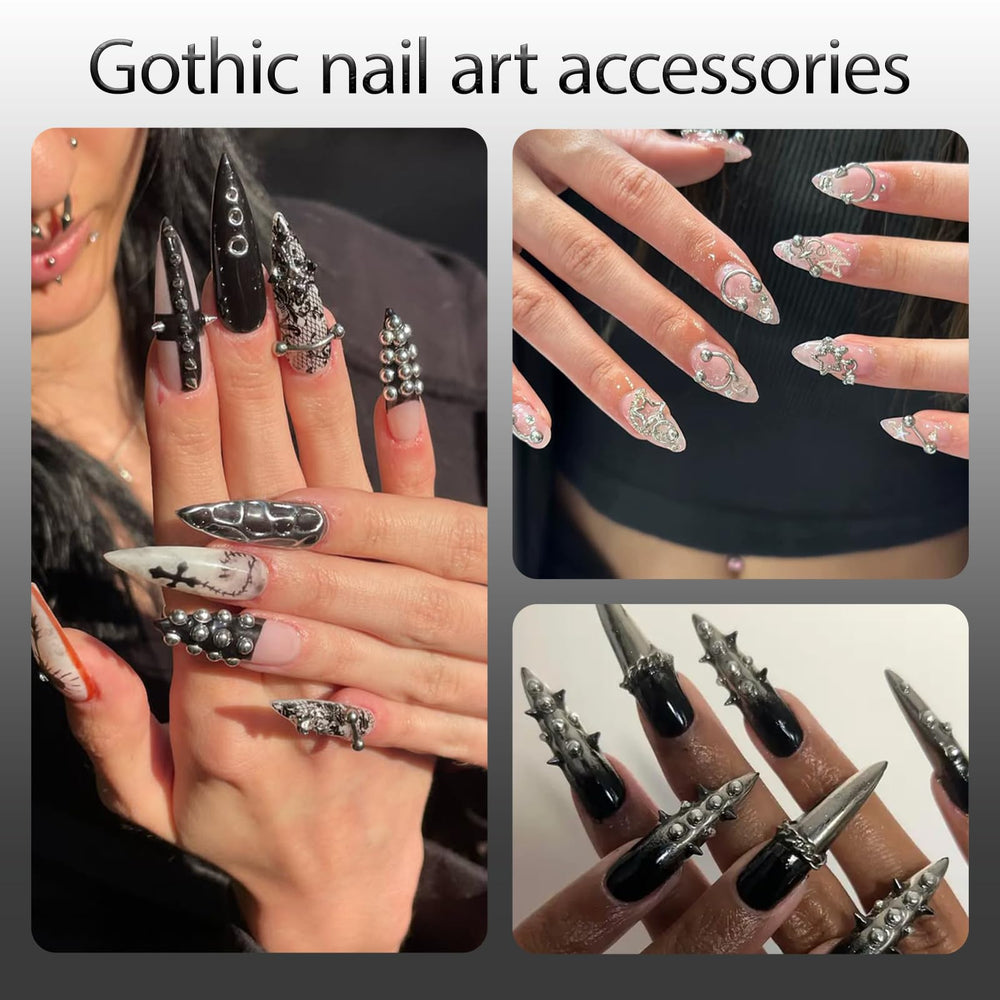 UWETIME charm being glued onto nail during application, demonstrates quick secure placement
