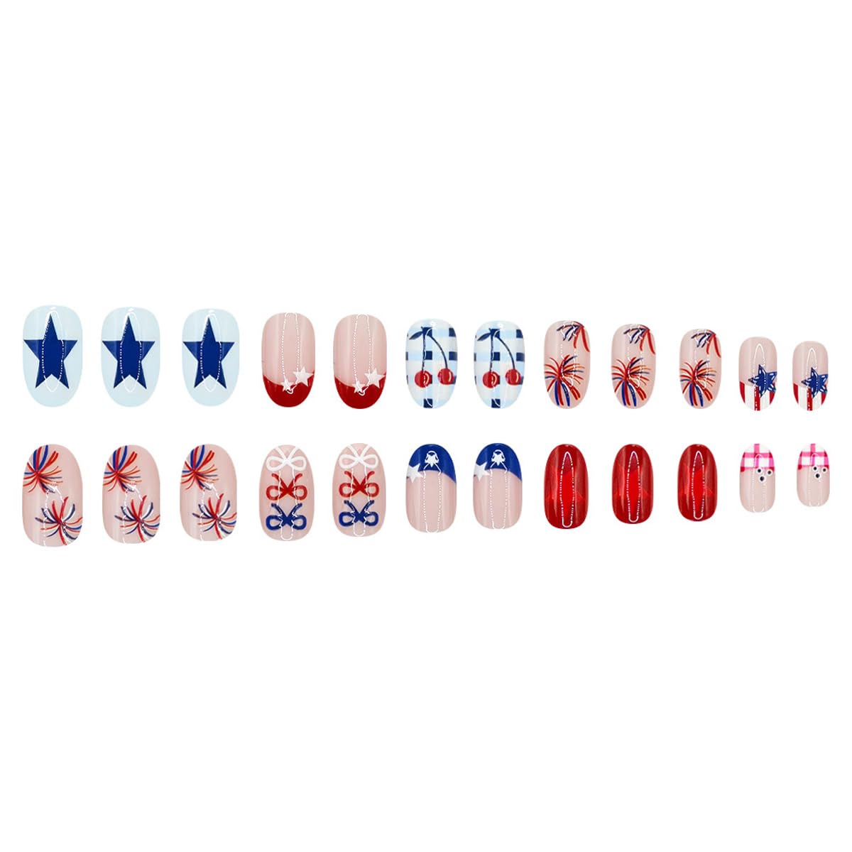 UZJXQ size comparison display illustrating assortment of 24 nails for perfect fit