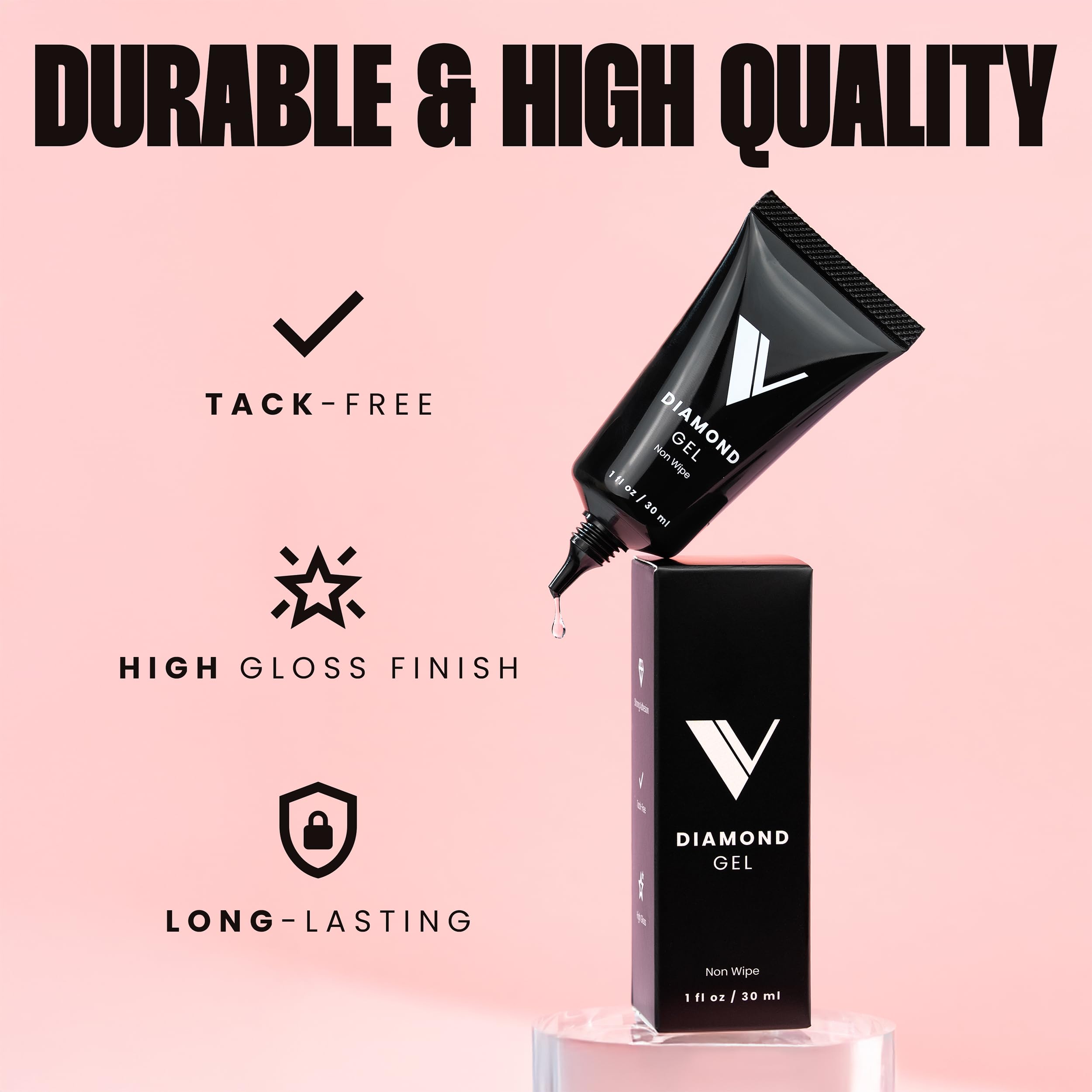 V Beauty Pure used to place rhinestone on nail with secure bonding result